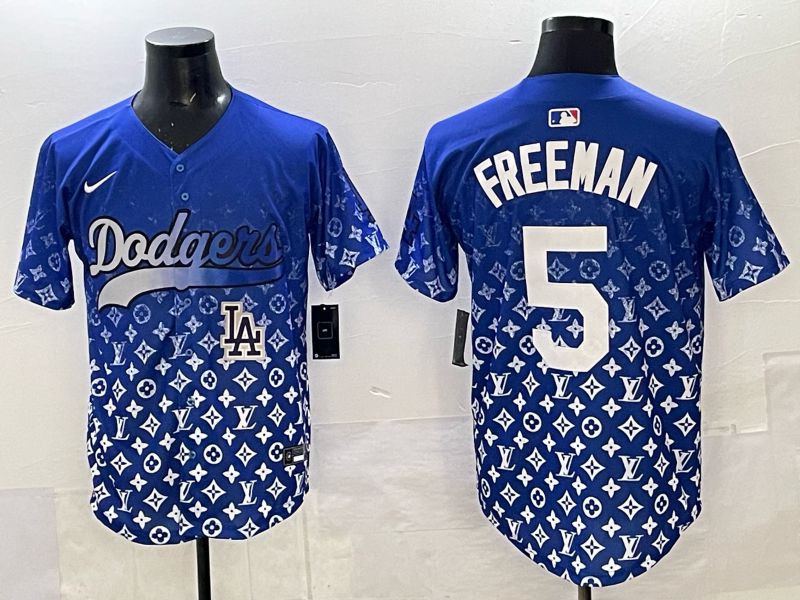 Men Los Angeles Dodgers #5 Freeman Blue Nike 2025 MLB jersey 09